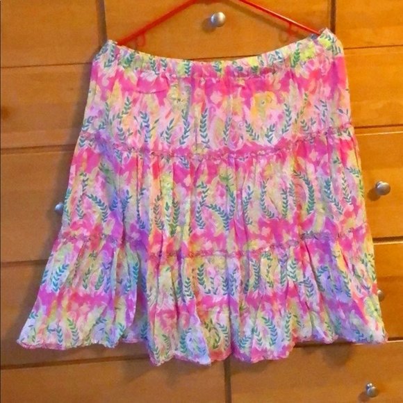Lilly Pulitzer Dresses & Skirts - Lilly Pulitzer Pink and Green A-Line Skirt